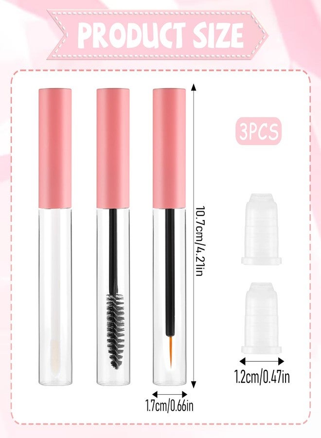 Psyqtsuary 3 Pack 10ml Clear Mascara Tube with Wand, Empty Eyeliner Tube and Lip Gloss Tubes, Premium Eyelash Cream Container Bottle with Leak Stoppers, Ideal Kit for DIY Cosmetics Travel - Image 2